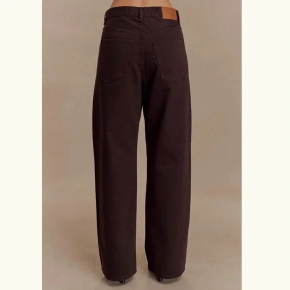 Meshki Chocolate Brown Straight-Leg Pants - Picture 4 of 8
